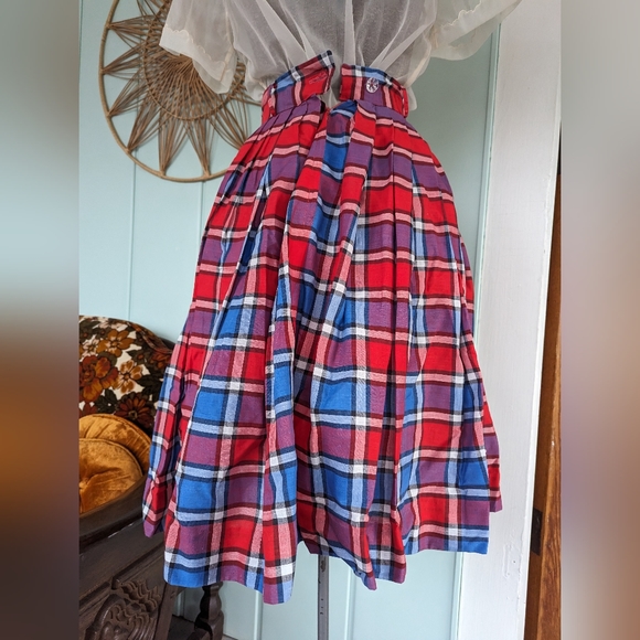 Vintage Plaid A-line Skirt - Picture 4 of 7
